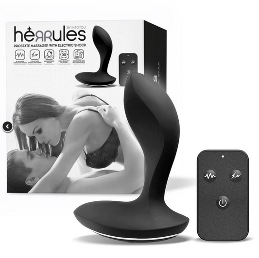 HERRULES PROSTATE MASSAGER WITH ELECTRIC SHOCK AND VIBRATION AND REMOTE CONTROL