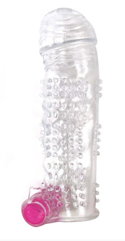 A-GUSTO TEXTURED PENIS SLEEVE WITH VIBRATION CLEAR