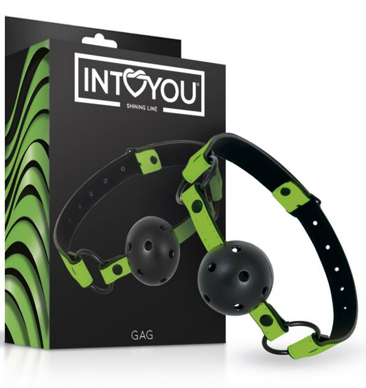 INTOYOU SHINING LINE GLOW IN THE DARK BREATHABLE BALL GAG