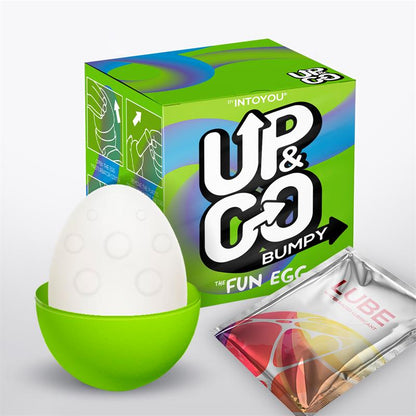 UP&GO BUMPY MASTURBATOR EGG ELASTIC SILICONE GREEN