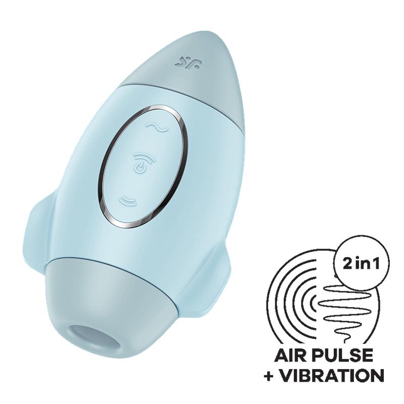 SATISFYER MISSION CONTROL CLIT SUCKER AND VIBRATOR BLUE