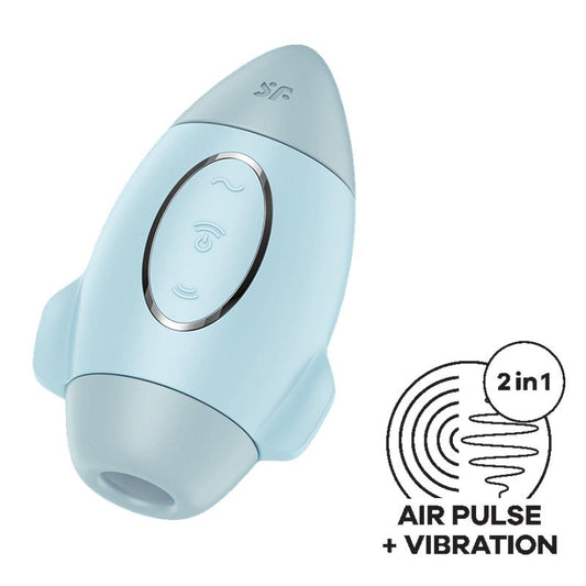 SATISFYER MISSION CONTROL CLIT SUCKER AND VIBRATOR BLUE