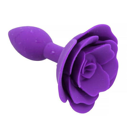 A-GUSTO ROSE SILICONE BUTT PLUG PURPLE