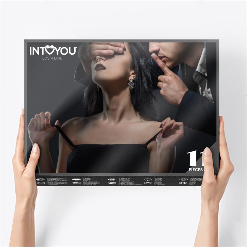 INTOYOU BDSM LINE BONDAGE SET 11 PIECES BLACK