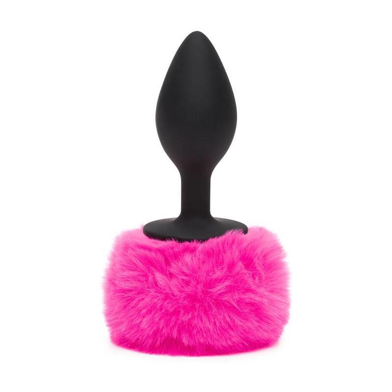 HAPPY RABBIT BUTT PLUG WITH FUR TAIL PINK LARGE