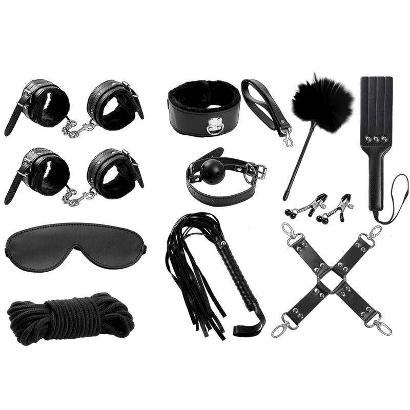 INTOYOU BDSM LINE BONDAGE SET 11 PIECES BLACK