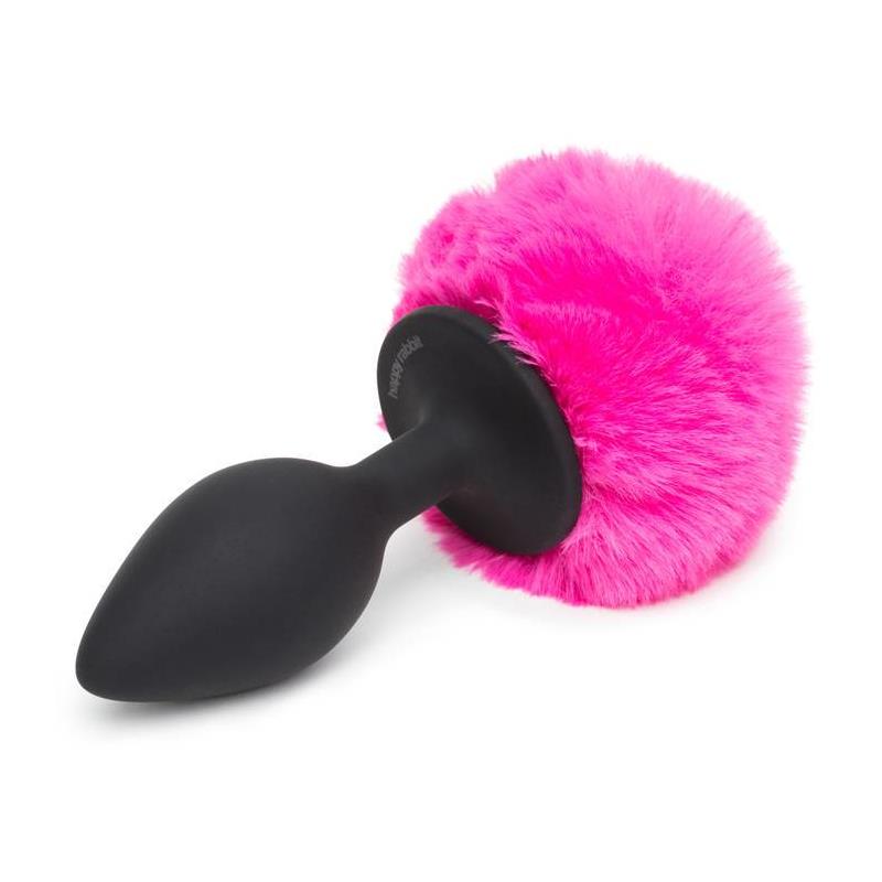 HAPPY RABBIT BUTT PLUG WITH FUR TAIL PINK LARGE