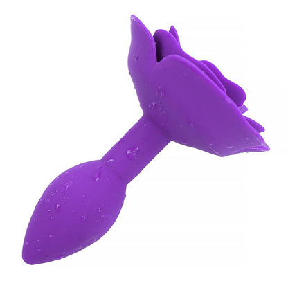 A-GUSTO ROSE SILICONE BUTT PLUG PURPLE