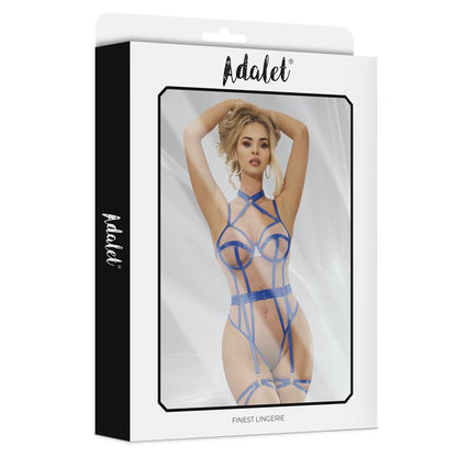 ADALET LINGERIE KILLYE MESH TEDDY WITH STRASPS AND LEG RINGS BLUE