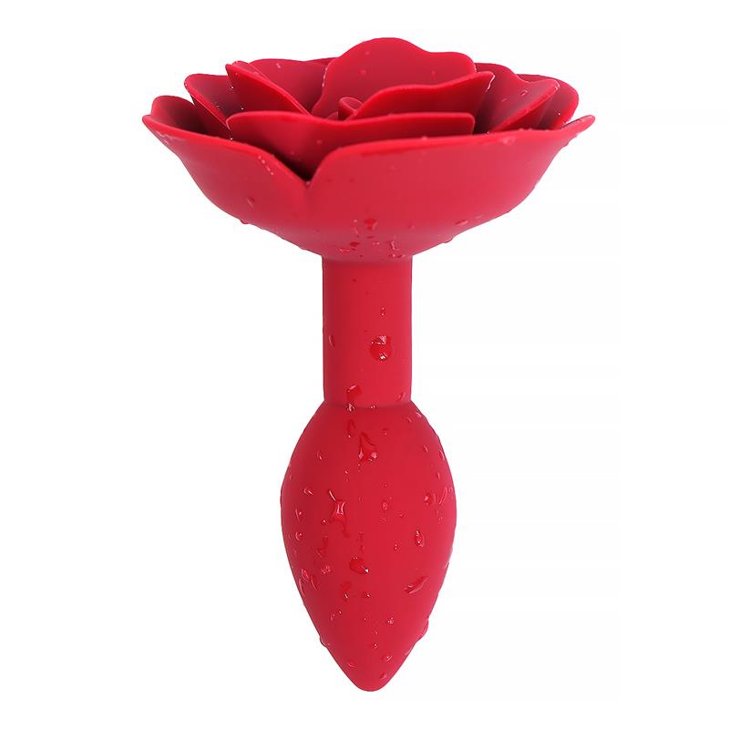 A-GUSTO ROSE SILICONE BUTT PLUG RED