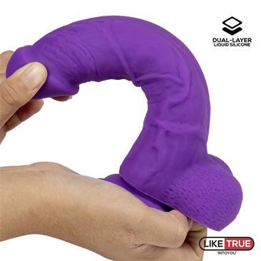 LIKETRUE DILDO REALISTA SILICONA LÍQUIDA DUAL LAYER 8" PÚRPURA