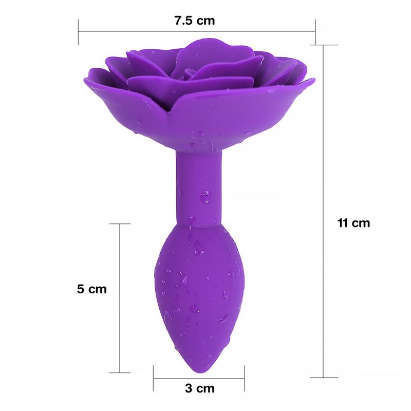 A-GUSTO ROSE SILICONE BUTT PLUG PURPLE