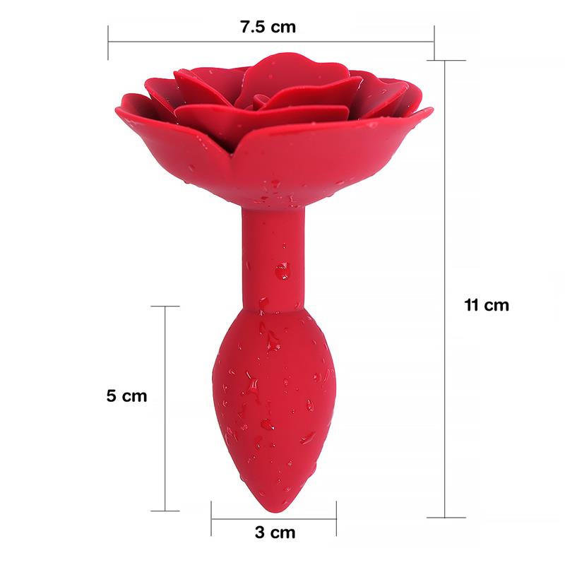 A-GUSTO ROSE SILICONE BUTT PLUG RED