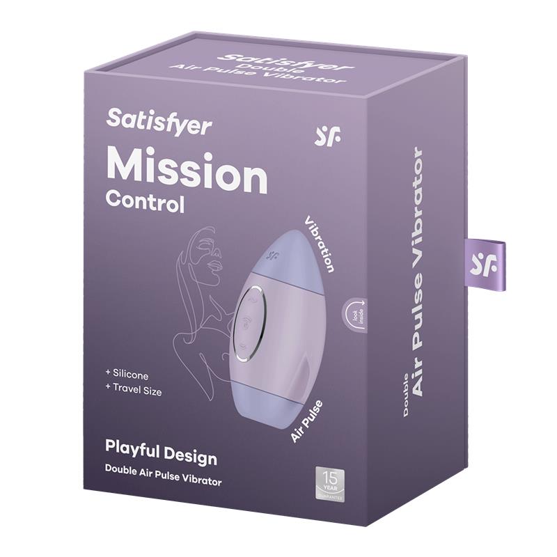 SATISFYER MISSION CONTROL CLIT SUCKER AND VIBRATOR VIOLET