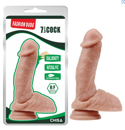 CHISA DILDO DUAL DENSITY FASHION DUDE 7.3" FLESH