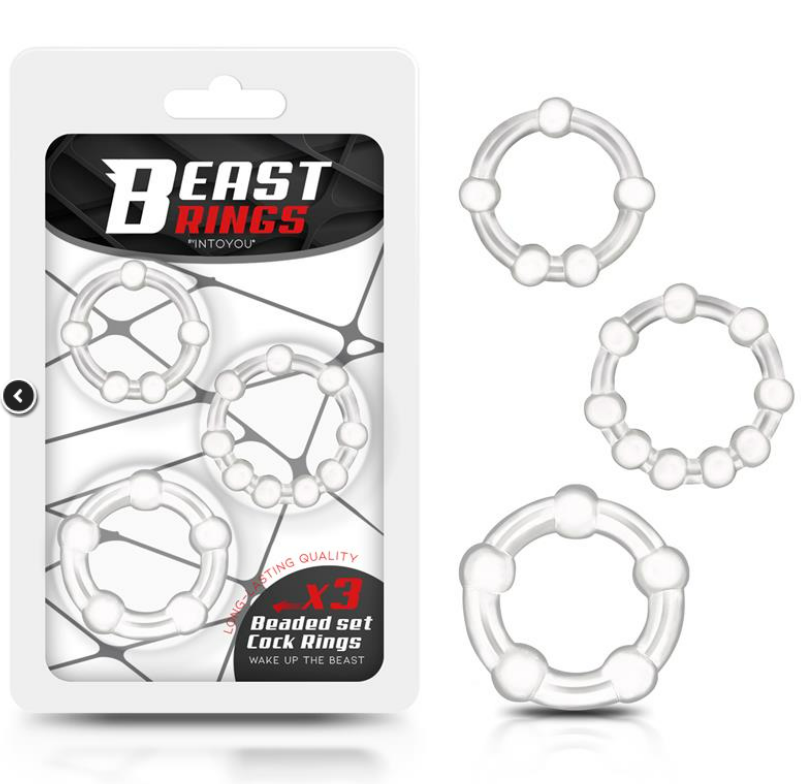 BEAST RINGS SET OF 3 PENIS RING BEADED FLEXIBLES