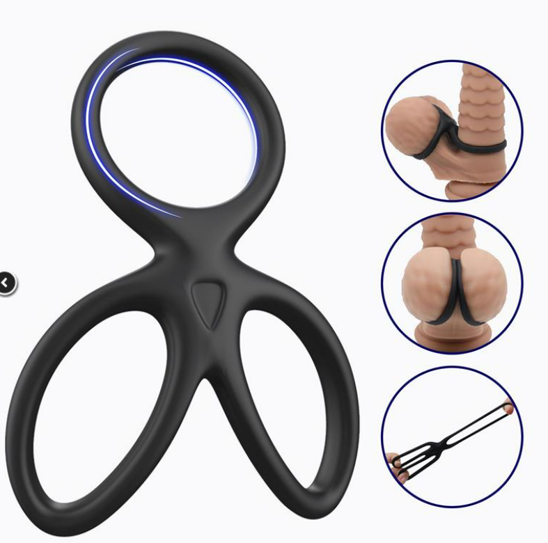 BEAST RINGS TRIPLE PENIS AND TESTICLES RING LIQUID SILICONE