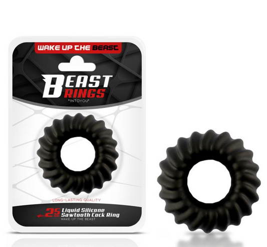 BEAST RINGS PENIS RING SAWTOOTH LIQUID SILICONE 25 MM