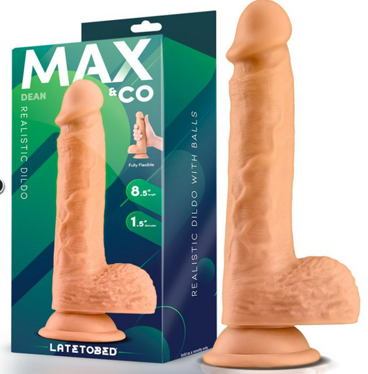 MAX & CO DEAN REALISTIC DILDO WITH TESTICLES 8.5" FLESH