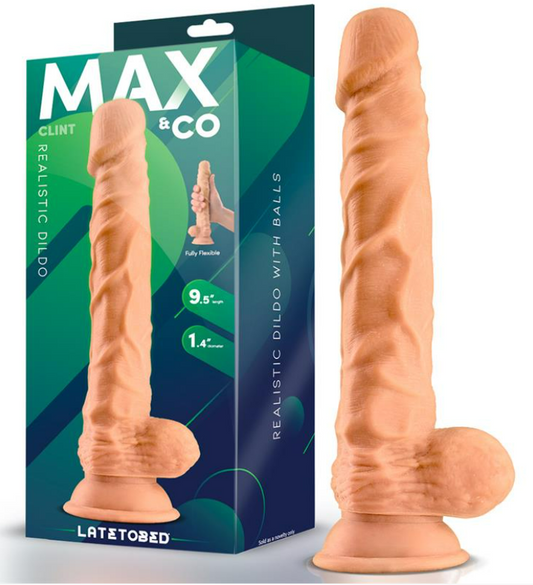 MAX & CO CLINT REALISTIC DILDO WITH TESTICLES FLESH 9.5"