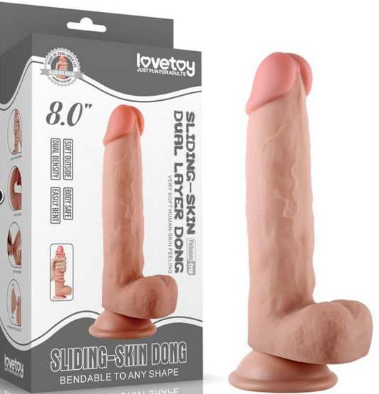 LOVETOY DILDO SLIDING 8" FLESH