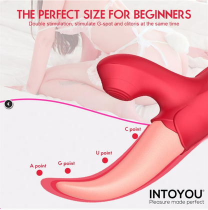 INTOYOU DOUBLE STIMULATOR CRAZY TONGUE AND PULSATION