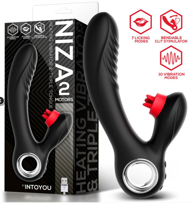 INTOYOU NIZA VIBE WITH HEATING AND CLITORIS TRIPLE TONGUE