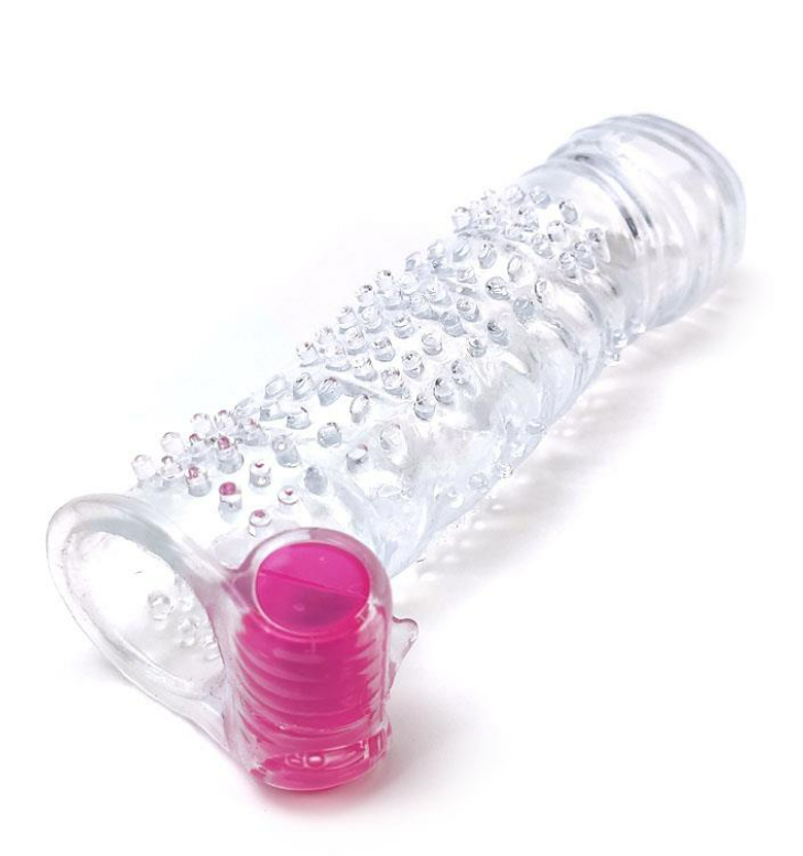 A-GUSTO TEXTURED PENIS SLEEVE WITH VIBRATION CLEAR