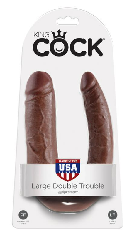 KING COCK KING COCK DOUBLE PENETRATOR COCK LARGE - BROWN