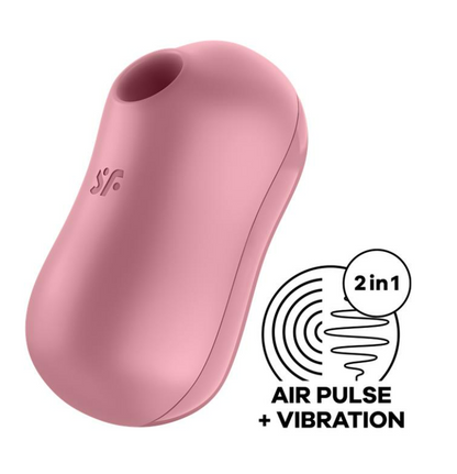 SATISFYER COTTON CANDY CLITORIS SUCKER AND VIBRATOR LIGHT RED