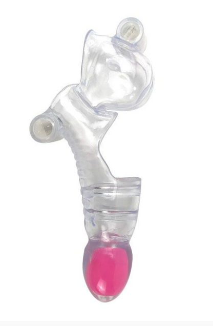 A-GUSTO VIBRATING PENIS AND TESTICLES SLEEVE CLEAR