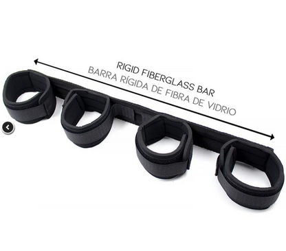 LATETOBED BDSM LINE SPREADER BAR WITH RIGID BAR AND SOFT CUFFS