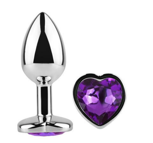 AFTERDARK HEART SHAPED BUTT PLUG PURPLE LAVENDER SIZE S