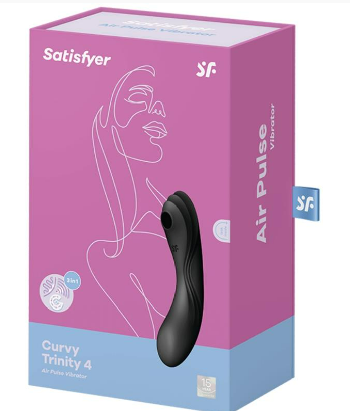 SATISFYER CURVY TRINITY 4 VIBE AND CLITORIS SUCKER 2 MOTORS BLACK