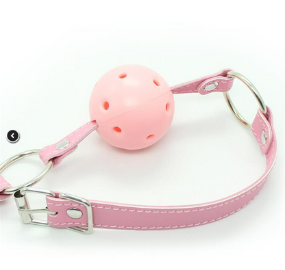 LATETOBED BDSM LINE BALL GAG BREATHABLE ASJUSTABLE BALL 4,5 CM PINK