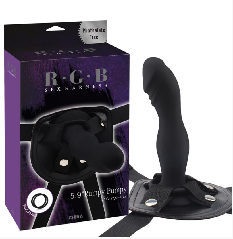 CHISA STRAP-ON WITH DILDO RUMPY SILICONE BLACK