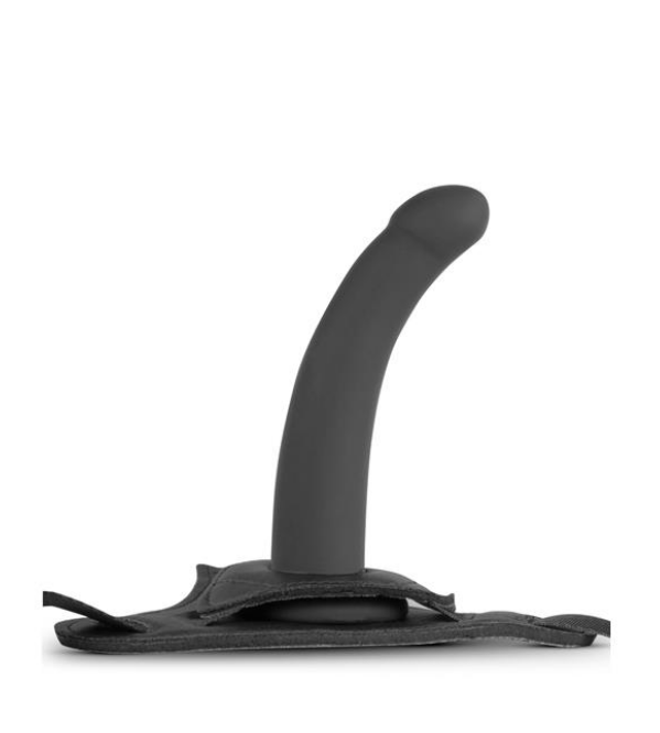 EASYTOYS HARNESS WITH SILICONE DILDO - BLACK