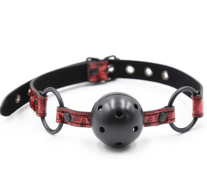 DIAMOND LINE BREATHABLE GAG BALL DIAMOND VEGAN LEATHER