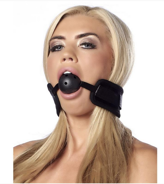 BONDAGE PLAY BREATHABLE GAG BALL BLACK