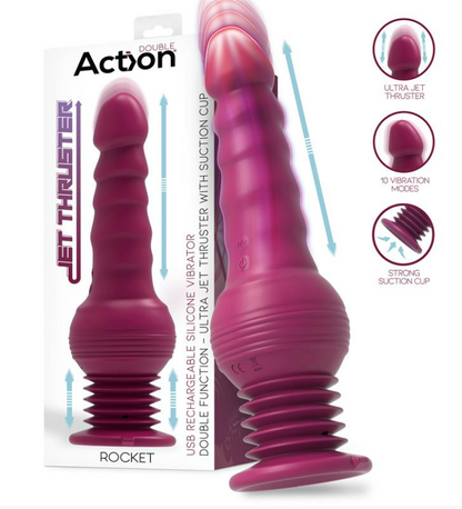 ACTION ROCKET ULTRA JET THRUSTER VIBRATOR WITH POWERFULL SUCTION CUP