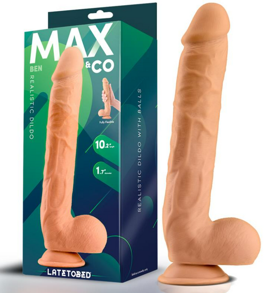 MAX & CO Ben Realistic Dildo with Testicles 10.2" Flesh