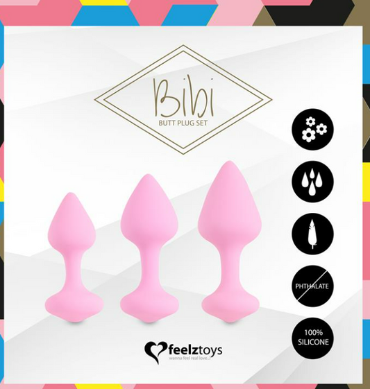 FEELZTOYS BIBI SET OF 3 BUTT PLUG PINK