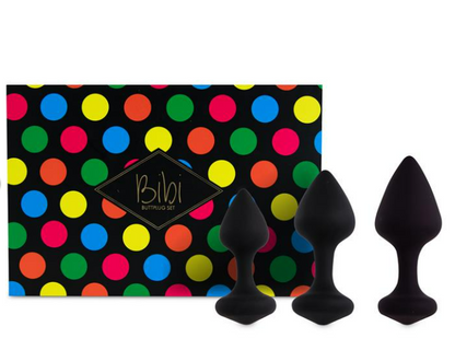 FEELZTOYS BIBI SET OF 3 BUTT PLUG BLACK