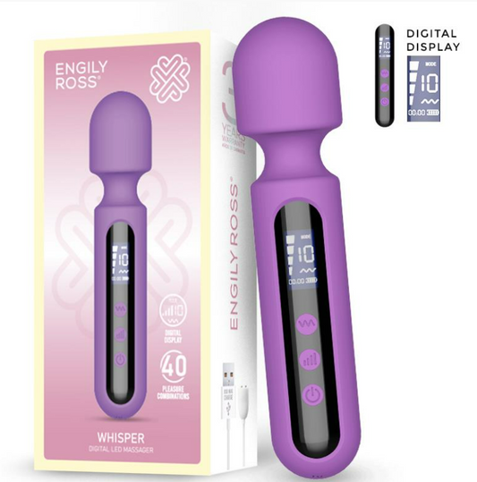 DIGITAL WHISPER WAND MASSAGER WITH DIGITAL LED SCREEN 17 CM