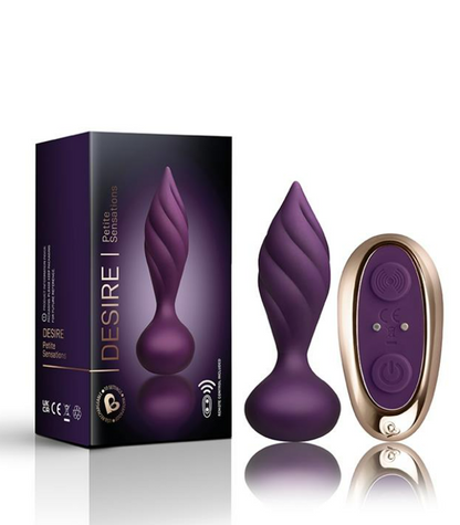 ROCKSOFF BUTT PLUG WITH REMOTE CONTROL PETITE SENSATIONS DESIRE PURPLE