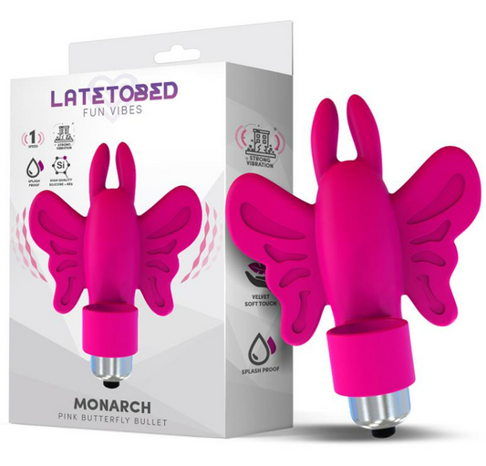 LATETOBED MONARCH BUTTERFLY VIBRATING BULLET SILICONE PINK