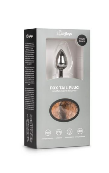 EASYTOYS FOX TAIL BUTT PLUG NO. 7 SILVER