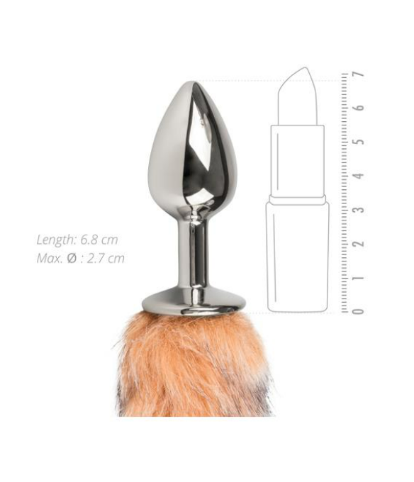 EASYTOYS FOX TAIL BUTT PLUG NO. 7 SILVER