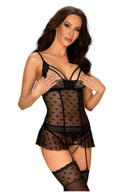 OBSESSIVE HEARTIA CORSET BLACK