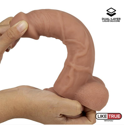 LIKETRUE DILDO REALISTA SILICONA LÍQUIDA DUAL LAYER 8"